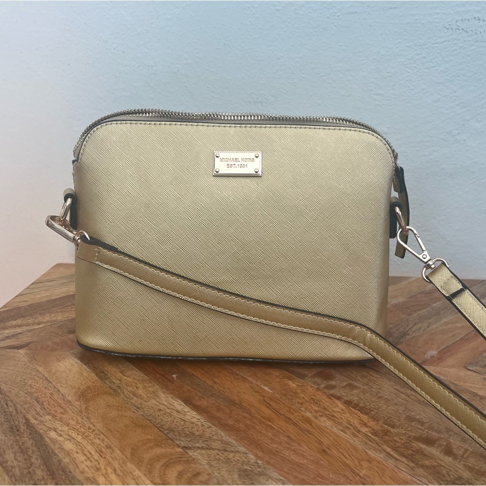 Michael Kors Gold Shoulder Purse with Removable Strap